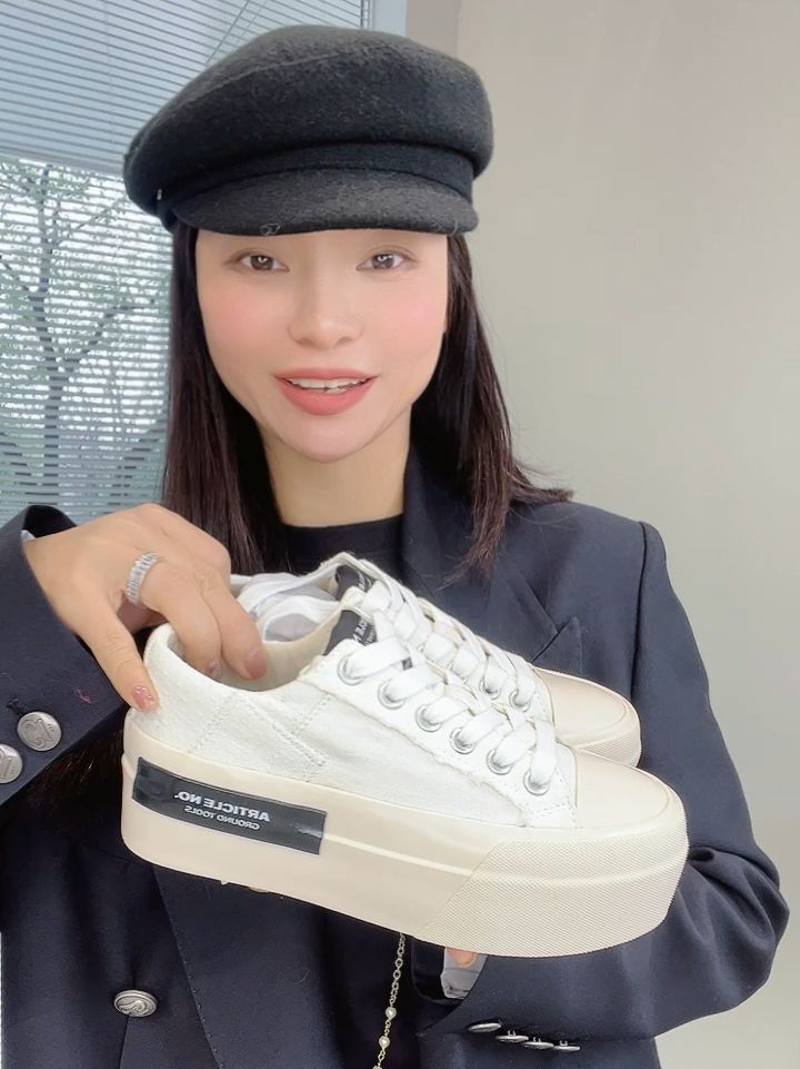 厚底 圆头 低帮 系带 深口鞋 厚底 圆头 低帮 系带 深口鞋 - VALI鞋履AI设计主图