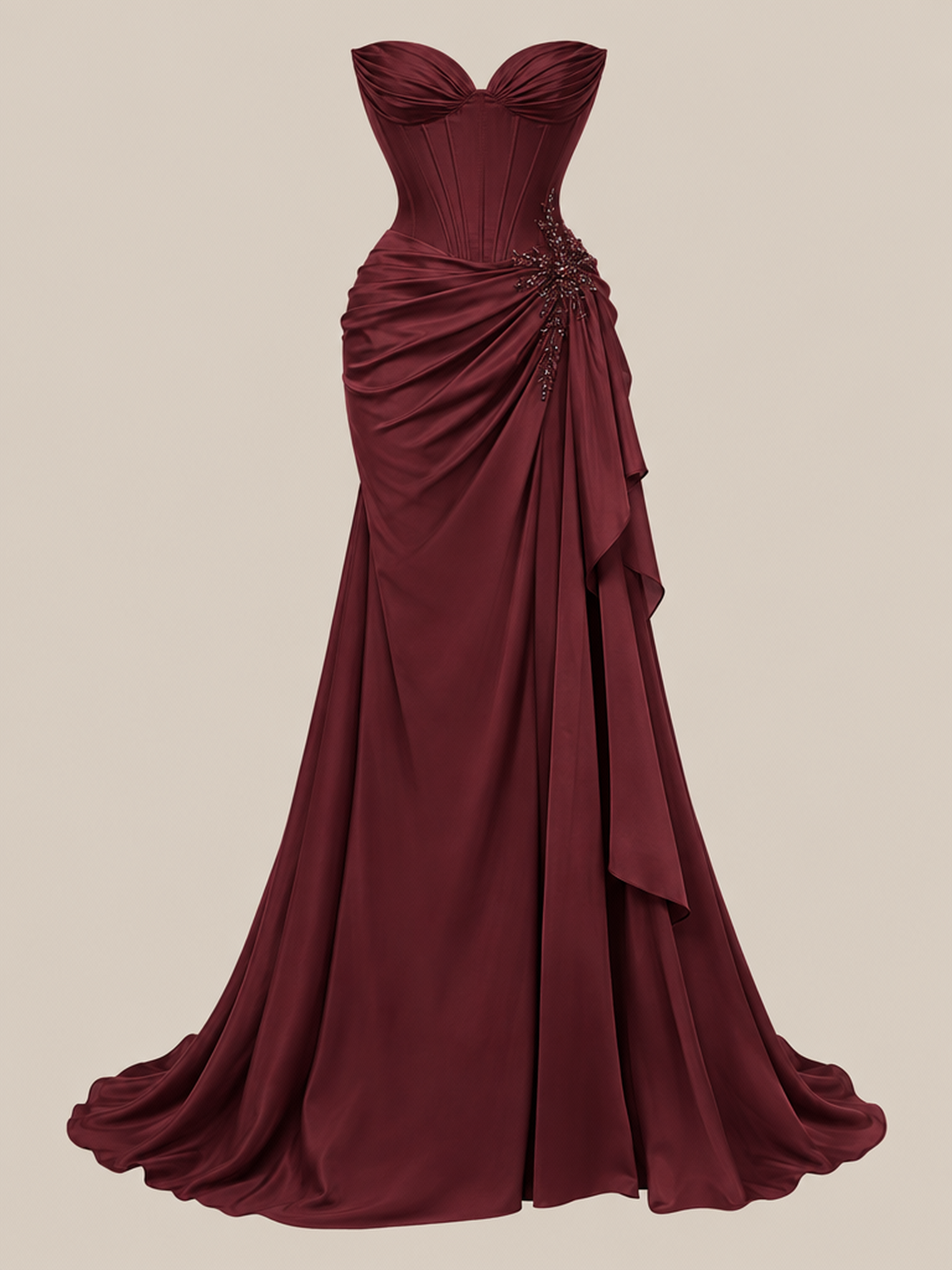 Exquisite updo hairstyle, model with hands on hips and smiling original image 1