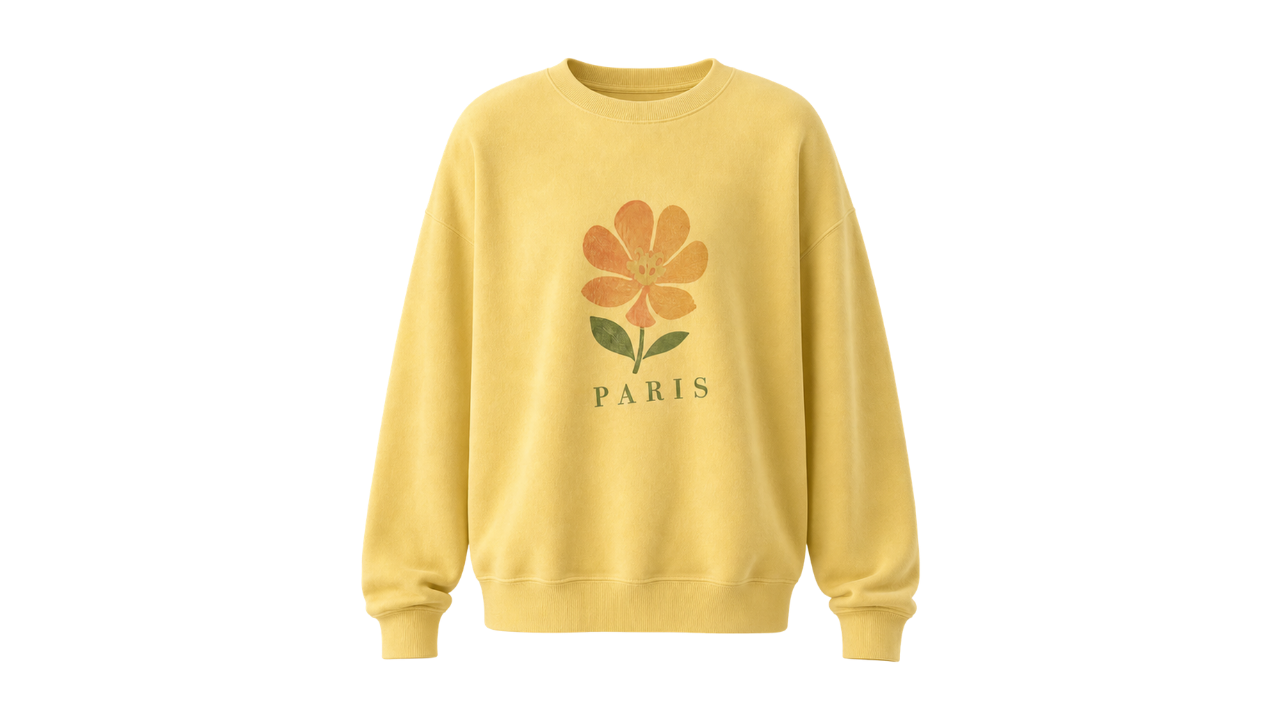 Yellow sweatshirt uploaded to the AI Pattern Extractor