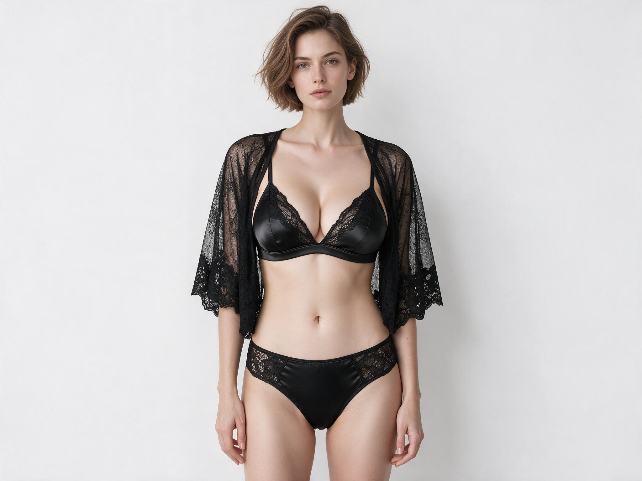 Step 3 generated on-model lingerie visual